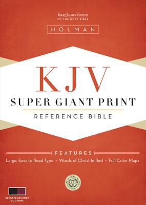 KJV Super Giant Print Reference Bible, Black/Burgundy Simulated Leather