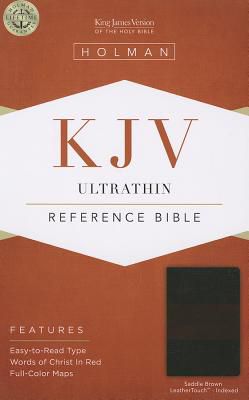 KJV Ultrathin Reference Bible, Saddle Brown LeatherTouch Indexed