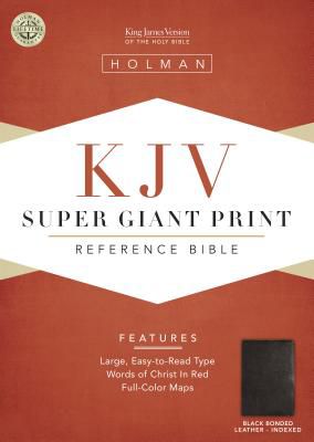 KJV Super Giant Print Reference Bible, Black Bonded Leather Indexed